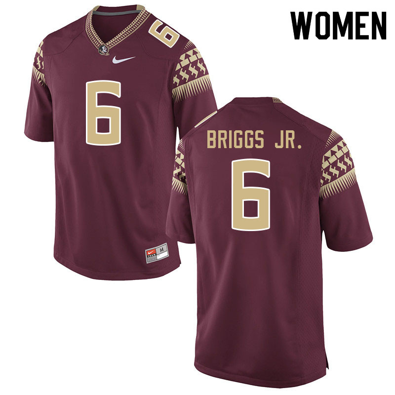 Women #6 Dennis Briggs Jr. Florida State Seminoles College Football Jerseys Sale-Garnet - Click Image to Close